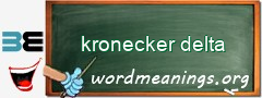 WordMeaning blackboard for kronecker delta